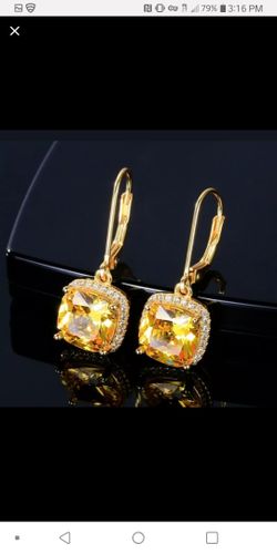 Gorgeous gold plated silver created citrine and topaz