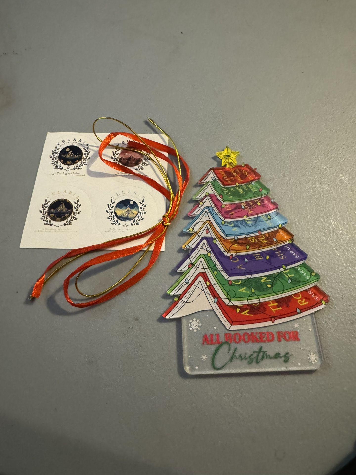 All Booked For Christmas- Ornament