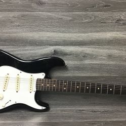 Fender Squire Strat Electric Guitar Black & White 