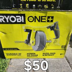 RYOBI ONE+ 18V  25' DRAIN AUGER TOOL-ONLY 