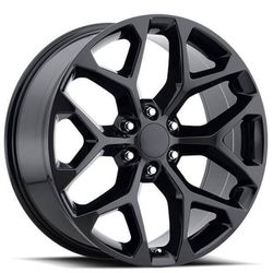 22s 24s Snowflakes Gloss Black 6x139 (Easy Financing Available)