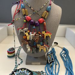  A Collection Of Vintage Unique Beaded Necklaces 