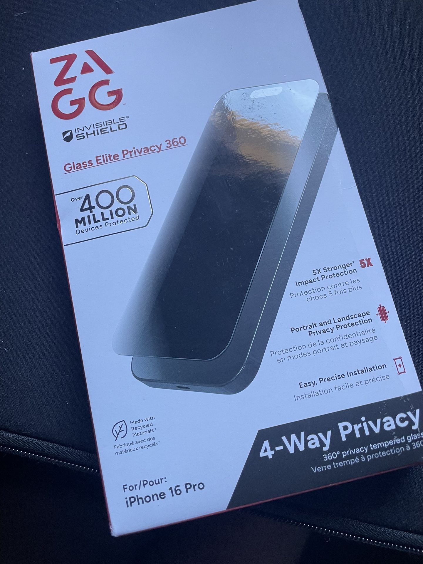 Zagg Glass Elite Privacy 360 For iphone 16pro