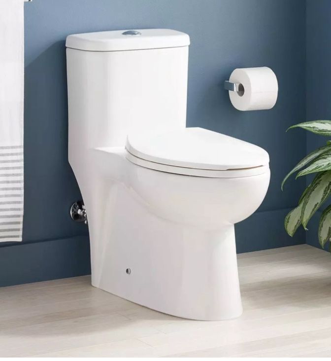 Signature Hardware 1.28 gpf Elongated One Piece Toilet in White