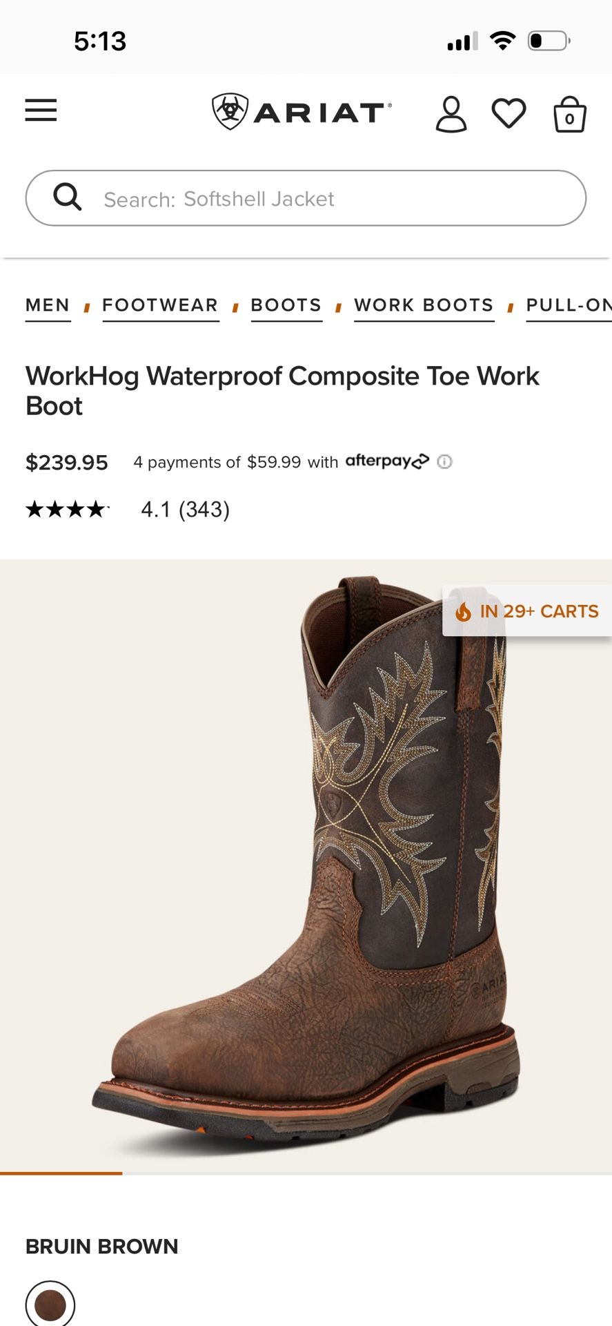 Ariat Slip On Boots 10.5