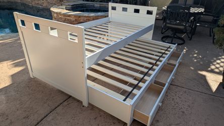 Twin captains storage bed with trundle