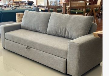 Gray Fabric Sofa Bed with Storage
