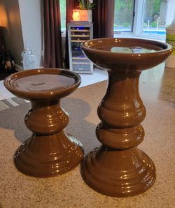 Set Of 2 GOLD CANYON CANDLE candlestick Holders. 7x5 And 10x5