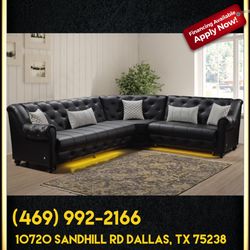 Black Living Room Sectional Sleeper - Delivery And Financing Available 