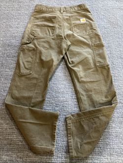 Carhartt Men’s Work Pants Olive Green Canvas Utility Carpenter 28x30 Relaxed Fit