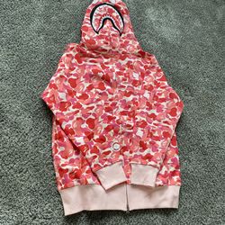 pink bape hoodie 