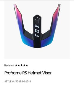 New Fox Proframe RS Helmet Visor Replacement