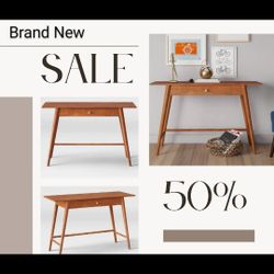 Brand New Project 62 Amherst Mid Century Modern Console Table Or Writting Desk 
