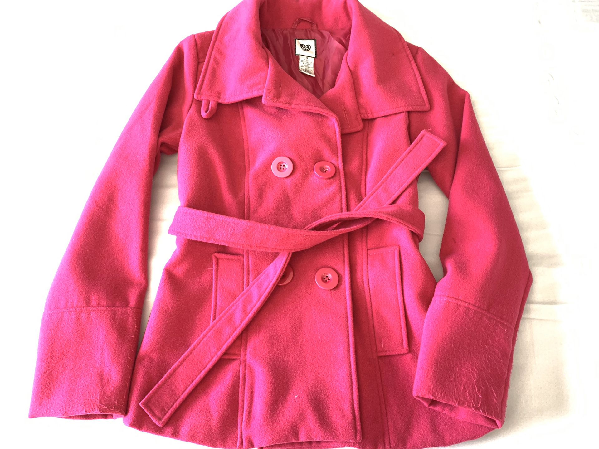 Juniors hot pink coat