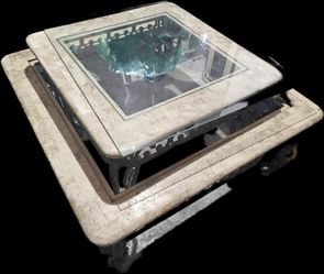 Marble Center and side glass table for living room