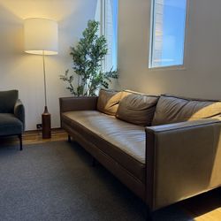 Mid century Design: Axel Leather Sofa 1500 Or OBO