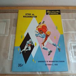 Washington Sideliner Magazine Utah vs. Washington October 3. 1959 Collectible Vintage 