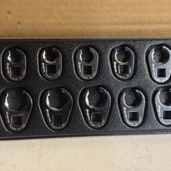 Snap-on Tools 10 pc 3/8" Drive 6-Point Metric Flank Drive® Flare Nut Crowfoot Wrench Set (10–19 mm)