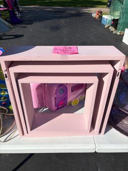 3 piece wall frame set light pink