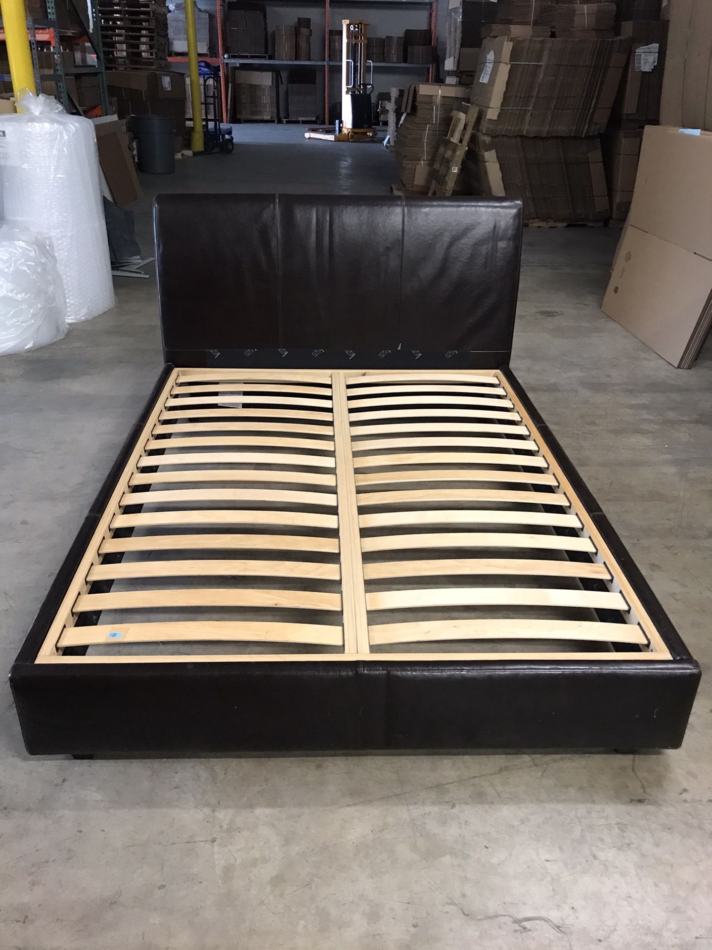 Leather Upholstered Queen Bed Frame