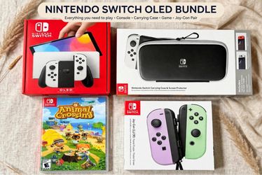 Bundle - New Nintendo Switch OLED + Animal Crossing & Extra Joy-Cons