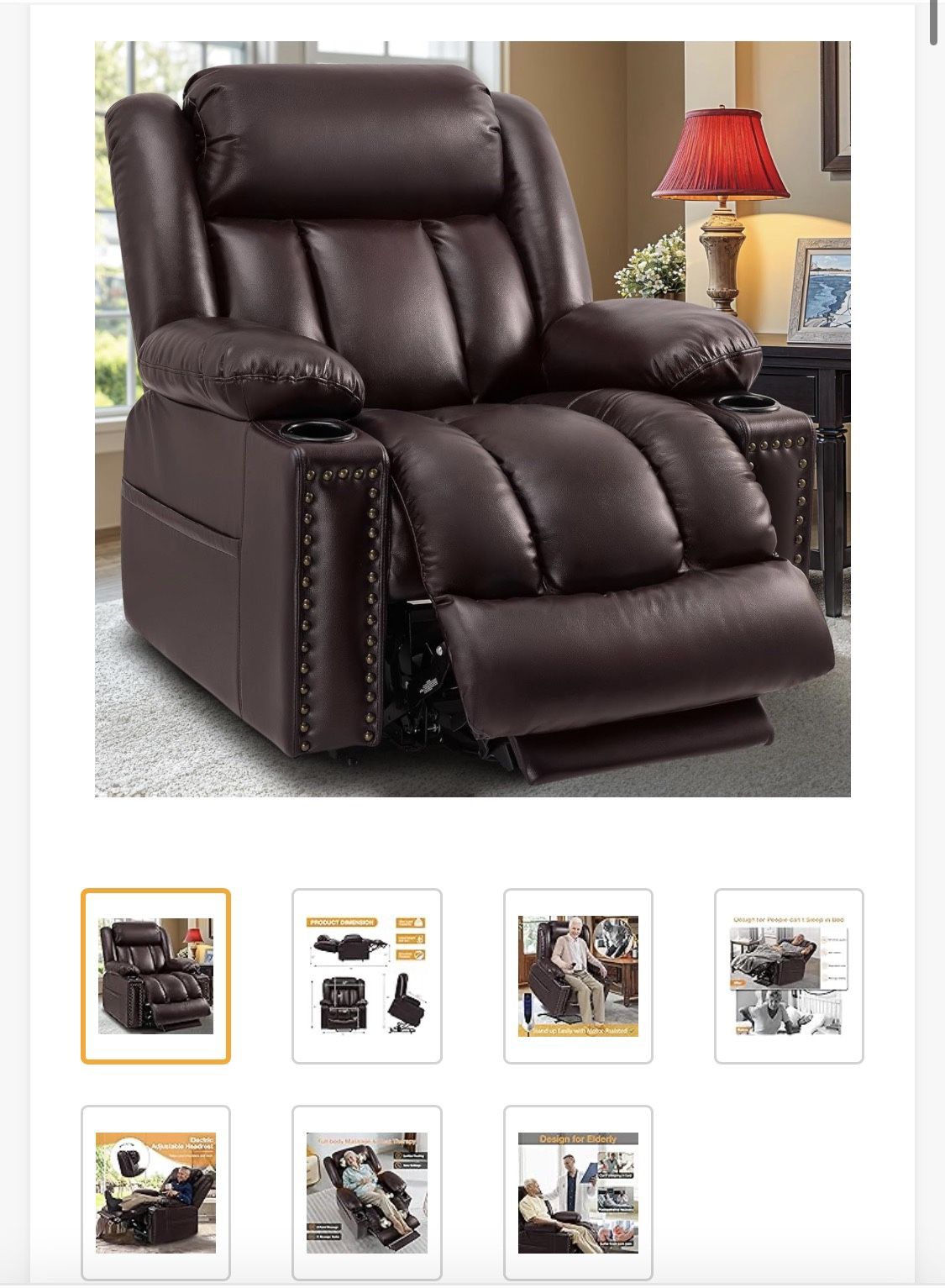 Cfvyne Triple Motor Large Power Lift Recliner Chair for Elderly with ...