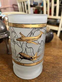 Retro 1995 Federal Aviation Administration Vaseline Glass Mug