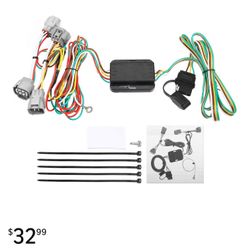 X AUTOHAUX 1 Set 55513 Vehicle Side 4-Pin 4 Way Trailer Wiring Harness Trailer Converter for Toyota Tacoma T100 Black