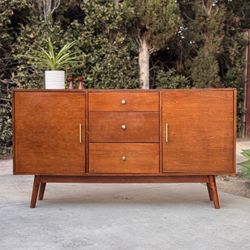 Mid Century Modern Style Media Center TV Stand Bookshelf Cabinet