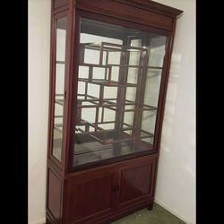 Vintage Rosewood Oriental Display/Curio Cabinet