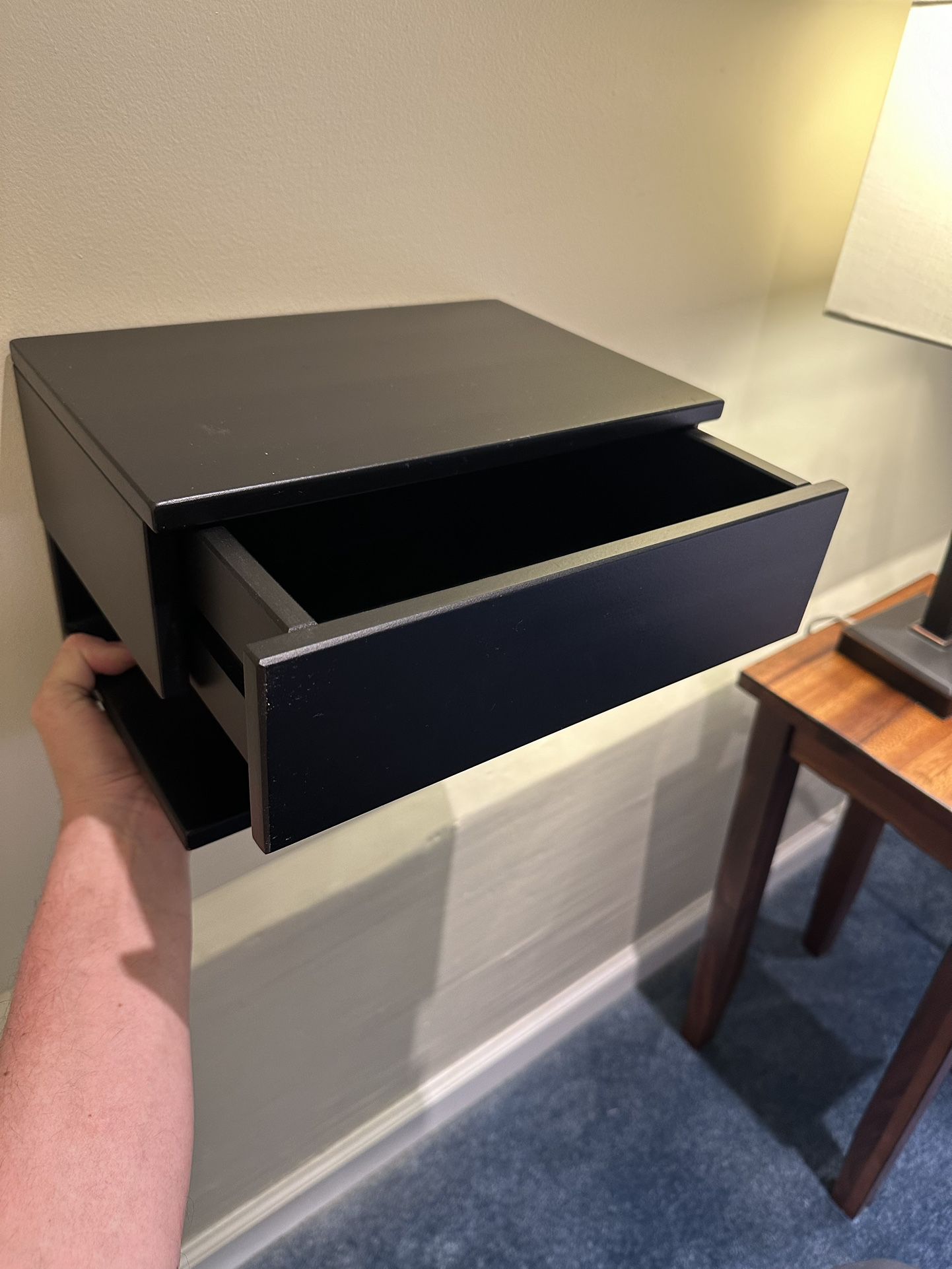 Floating Nightstands With Drawer (2) Black
