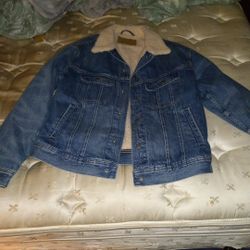 Men's Small American Eagle Denim Sherpa Jacket