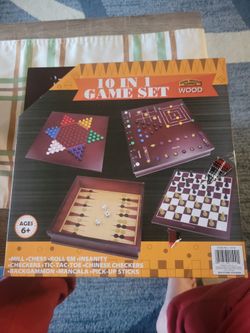 Real Wood Games 10 in 1 Wood Game Set