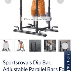 Sportsroyals Adjustable Dip Bar Parallel dBars - 1200LBS Max Weight