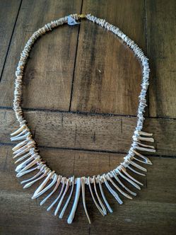 ​Vintage Puka & Cone Shell Fringe Bohemian Beach Necklace