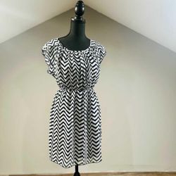 Navy Blue & White Dress - M