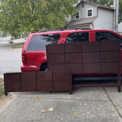 King Headboard  With Side Rails And Slats