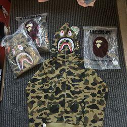 CAMO SHARK BAPE HOODIE 