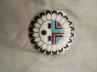 Zuni Sunface bolo tie
