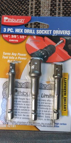 A,3 PCS HEX DRILL SOCKET DRIVERS