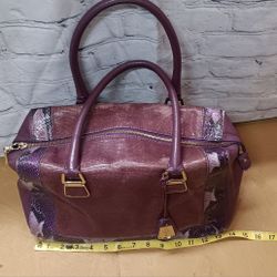 Cole Haan Gracie Royal Berry Snakeskin Satchel 