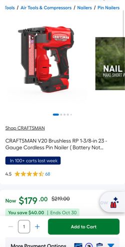 Craftsman V20 Brushless Cordless Pin Nailer