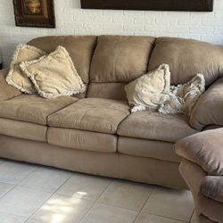 Microsuede Couches And Matching Recliner