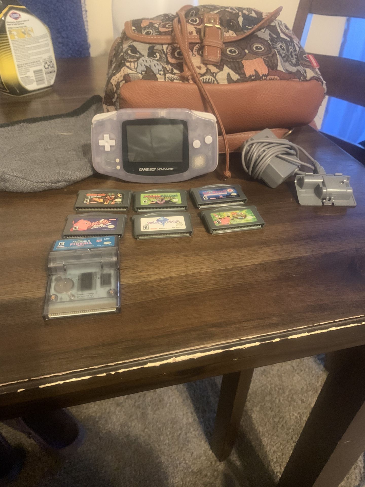 Gameboy advance, 6 video games and ac adapter