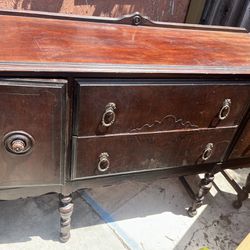 Antique Buffet Sideboard China Cabinet Dresser 