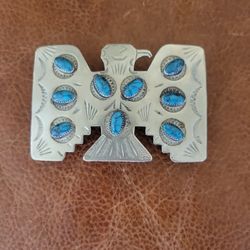 Vintage Turquoise/silver BELT BUCKLE