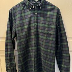 GAP Plaid Oxford Shirt – Blue Green Multi Color, Size Large