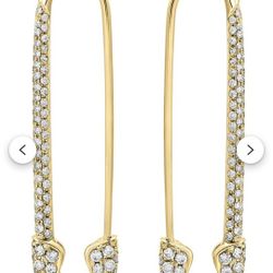 14k Safety Pin Earrings 