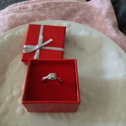 14k White With Rose Gold Diamond Engagement Ring 