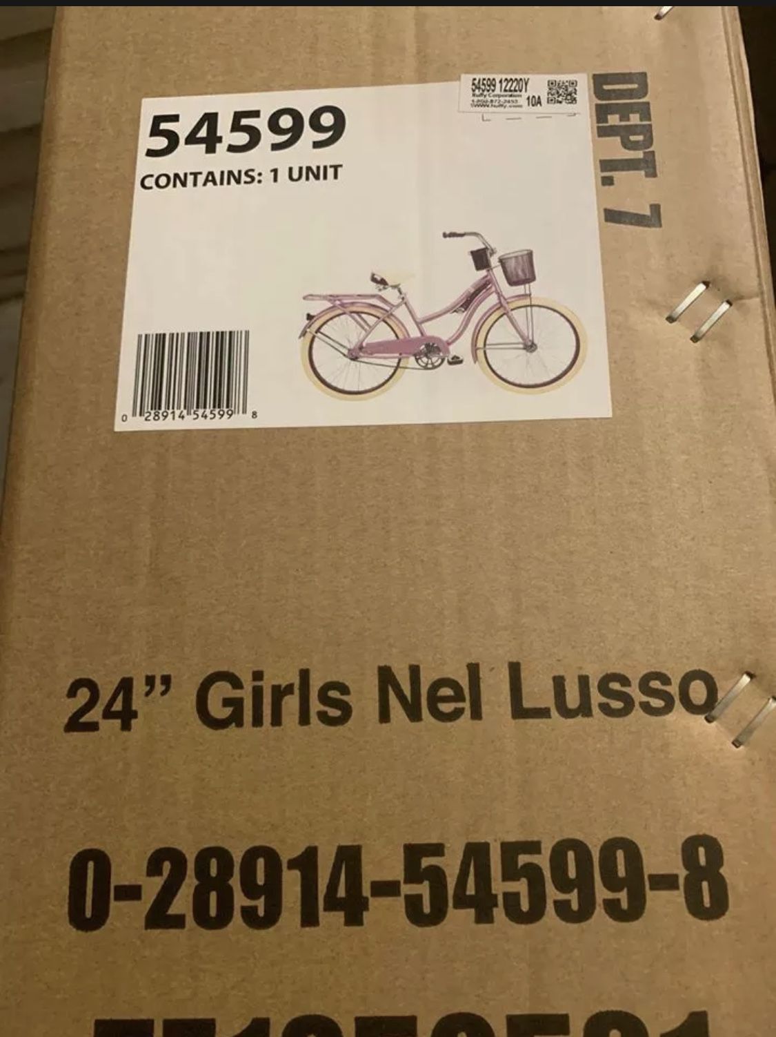 24” huffy nel lusso girls purple bike
